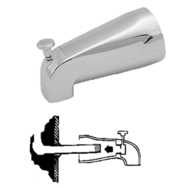 5.38-in. X 2.75-in. Tub Spout With Diverter In Chrome